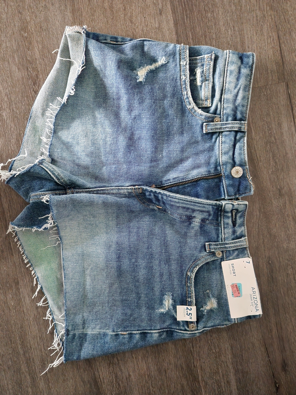 Arizona Jean Company Faded Blue Distressed Cutoff Shorts